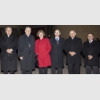Monseñor Gonzalo Duarte, Gran Canciller PUCV; Cardenal Zenon Grocholewski, Prefecto de la Congregación para la Educación Católica de la Santa Sede; Maribel Gómez, Claudio Elórtegui, rector PUCV; Presbítero Dietrich Lorenz, Vice Gran Canciller PUCV; y Kamel Harire