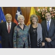 Gabriel Aldoney, Intendente Regional de Valparaíso; Isabel Margarita Ramírez; Virginia Reginato, alcaldesa de Viña del Mar y Fidel Espinoza, presidente de la Cámara de Diputados