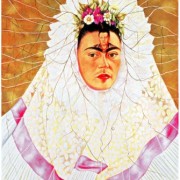 Autorretrato con diego en mi pensamiento, Frida Kahlo