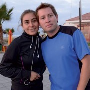 Practicando deportes en la Avenida del Mar, La Serena